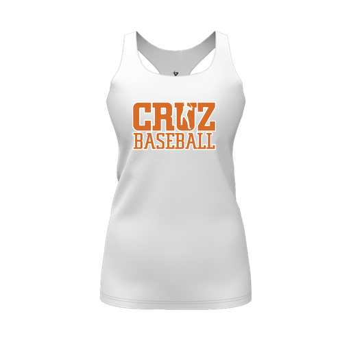 [CUS-DFW-RCBK-PER-WHT-FYS-LOGO1] Racerback Tank Top (Female Youth S, White, Logo 1)