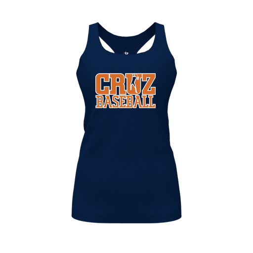 [FT0TRBNV-FYS-LOGO1] Decker Racerback Tank Top (Female Youth S, Navy, Logo 1)