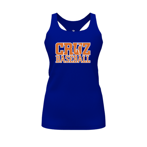 [CUS-DFW-RCBK-PER-RYL-FYS-LOGO1] Racerback Tank Top (Female Youth S, Royal, Logo 1)