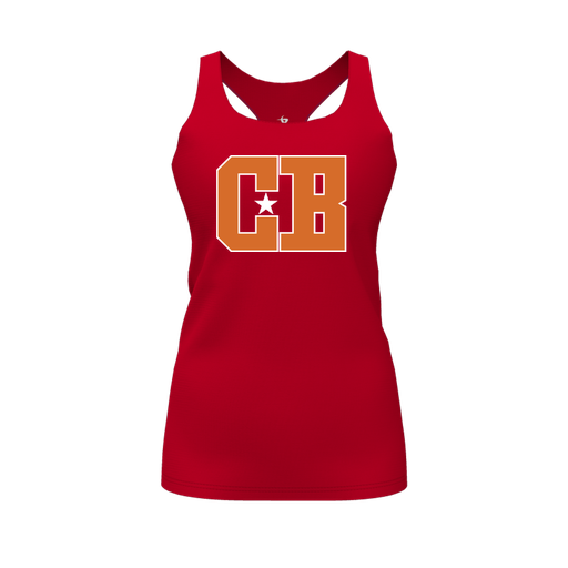 [CUS-DFW-RCBK-PER-RED-FYS-LOGO2] Racerback Tank Top (Female Youth S, Red, Logo 2)