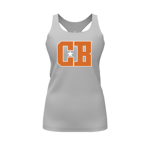 [FT0TRBGY-FYS-LOGO2] Decker Racerback Tank Top (Female Youth S, Gray, Logo 2)