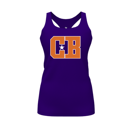[FT0TRBPP-FYS-LOGO2] Decker Racerback Tank Top (Female Youth S, Purple, Logo 2)
