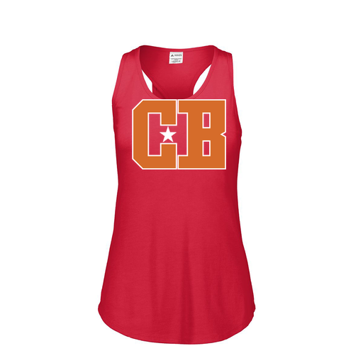 [3078.V96.S-LOGO2] Ladies Tri Blend Tank Top (Female Adult S, Red, Logo 2)