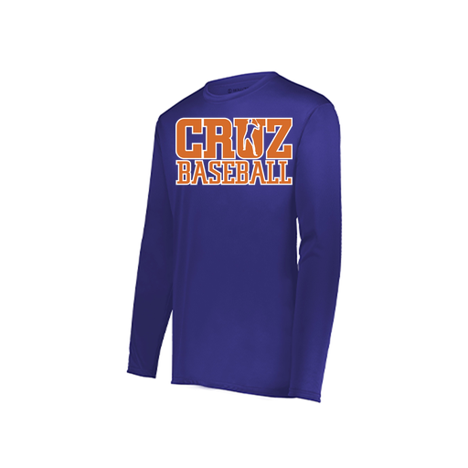 [222823.747.S-LOGO1] Youth LS Smooth Sport Shirt (Youth S, Purple, Logo 1)