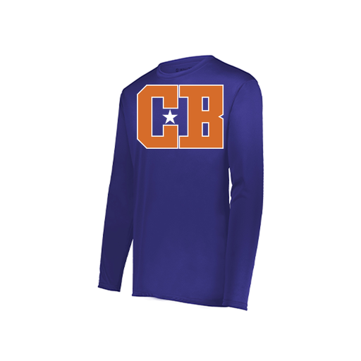 [222823.747.S-LOGO2] Youth LS Smooth Sport Shirt (Youth S, Purple, Logo 2)