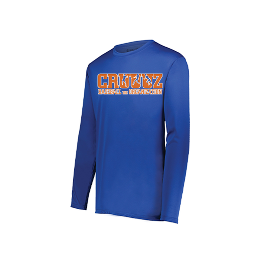 [222823.060.S-LOGO3] Youth LS Smooth Sport Shirt (Youth S, Royal, Logo 3)