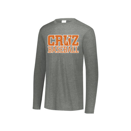 [FTLCUBGY-YS-LOGO1] Decker Youth Tri-Blend T-Shirt - Long Sleeve (Youth S, Gray, Logo 1)