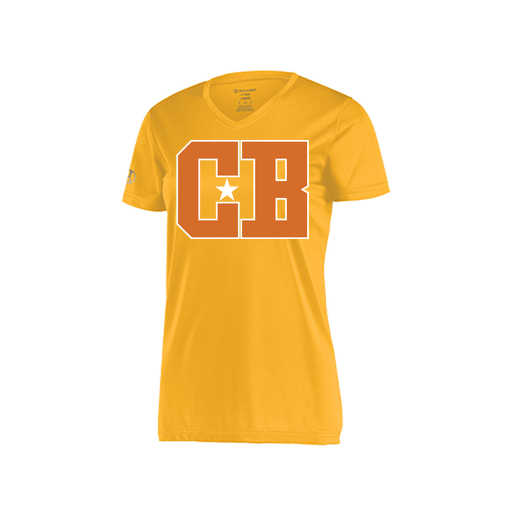 [222820.023.S-LOGO2] Ladies Movement Dri Fit Shirt (Female Adult S, Athletic Gold, Logo 2)