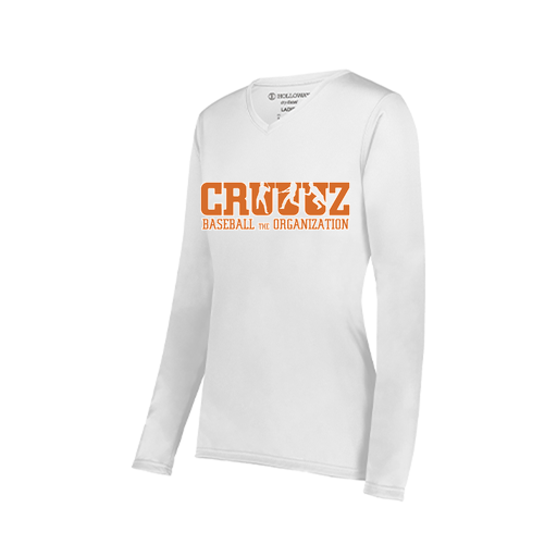 [222824.005.S-LOGO3] Ladies LS Smooth Sport Shirt (Female Adult S, White, Logo 3)