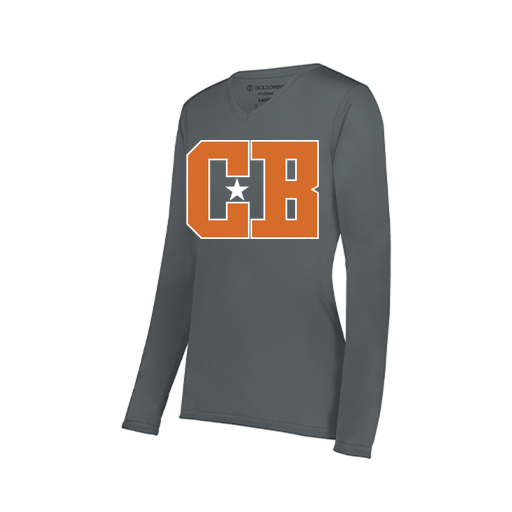 [222824.059.S-LOGO2] Ladies LS Smooth Sport Shirt (Female Adult S, Gray, Logo 2)