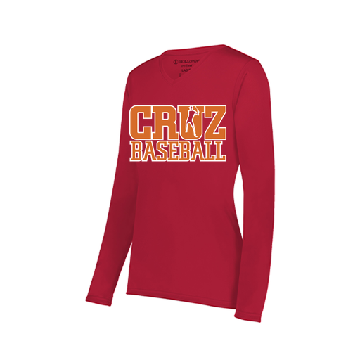 [222824.083.S-LOGO1] Ladies LS Smooth Sport Shirt (Female Adult S, Red, Logo 1)