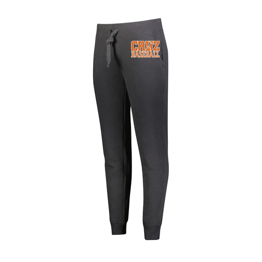 [229748.080.XS-LOGO1] Ladies 60/40 Fleece Jogger (Female Adult XS, Black, Logo 1)