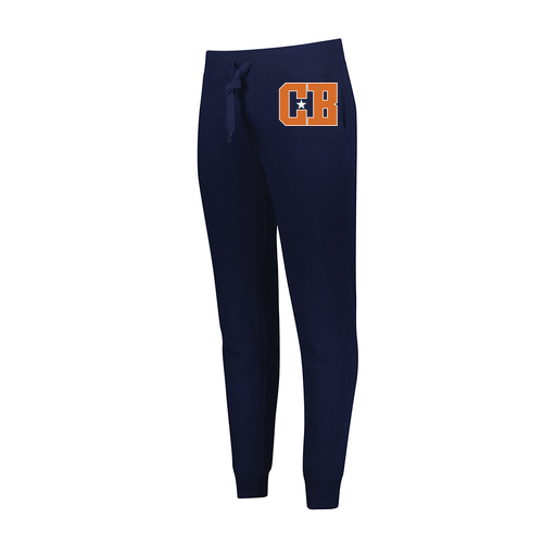 [229748.065.XS-LOGO2] Ladies 60/40 Fleece Jogger (Female Adult XS, Navy, Logo 2)