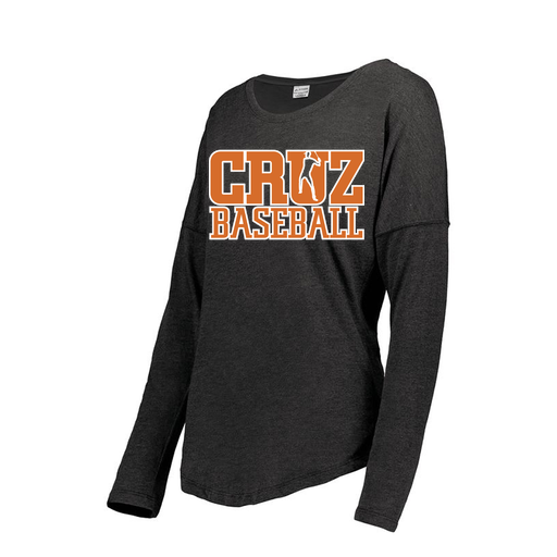 [FTLCUBBK-FAXS-LOGO1] Decker Women's Tri-Blend T-Shirt - Long Sleeve (Female Adult XS, Black, Logo 1)