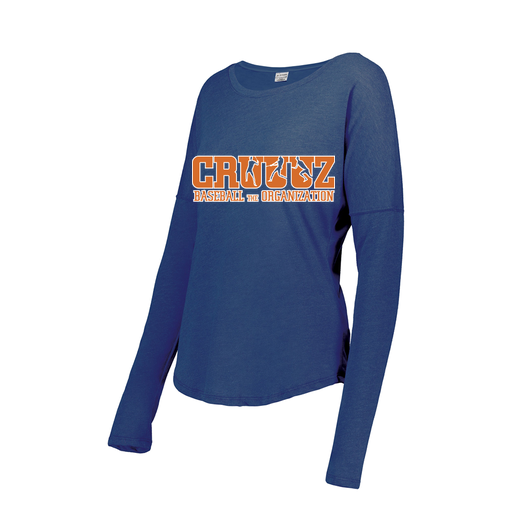 [FTLCUBRY-FAXS-LOGO3] Decker Women's Tri-Blend T-Shirt - Long Sleeve (Female Adult XS, Royal, Logo 3)